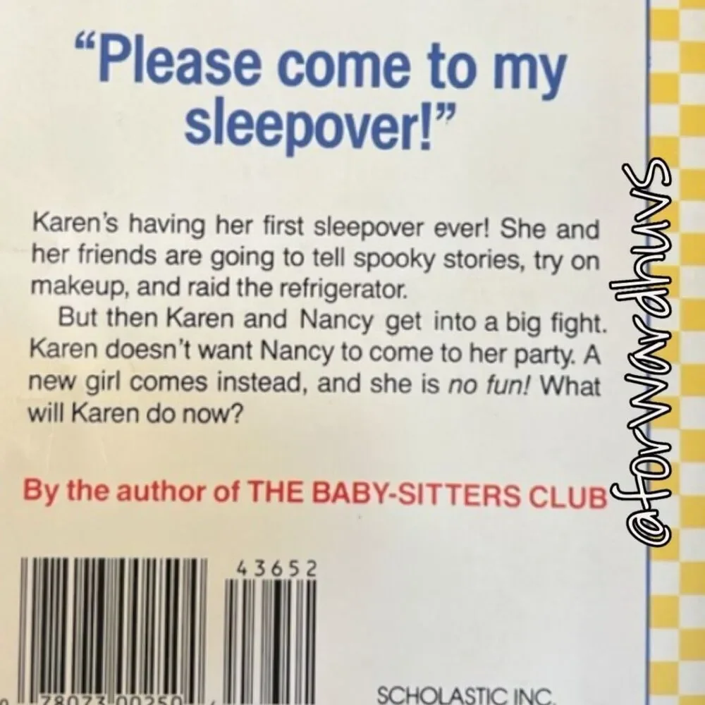 Bundle Sale 3 for $15 | Baby-Sitters Little Sister | Karen’s Sleepover #9 | 1990